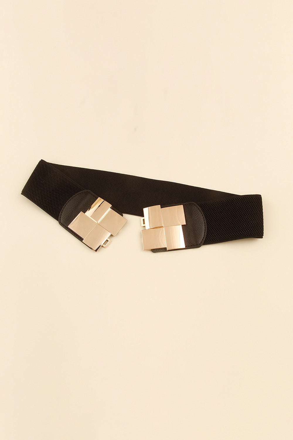 Geometric Buckle Wide Elastic Belt