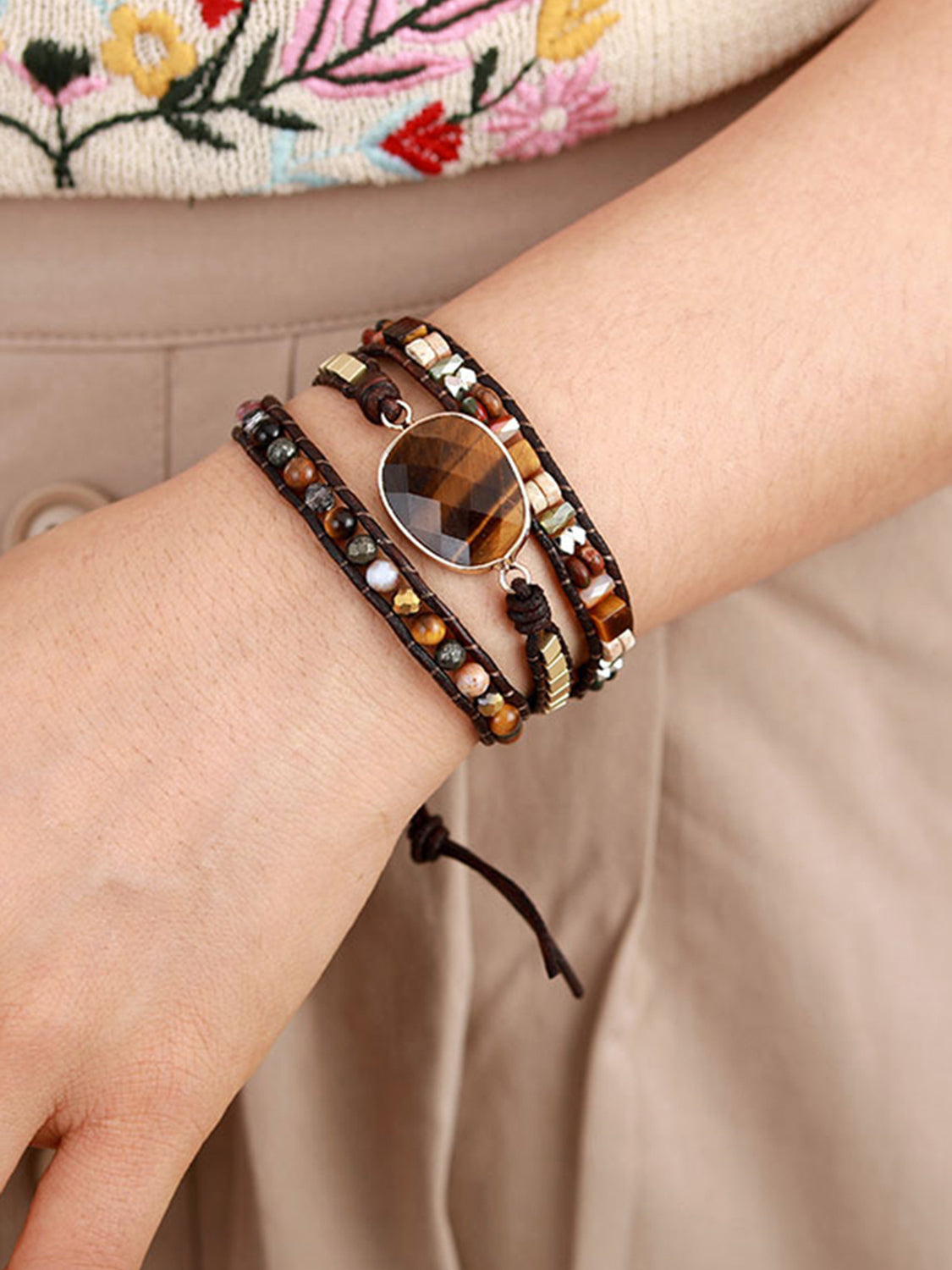Geometrical Shape Triple-Layer Bracelet - Bazaare Mart