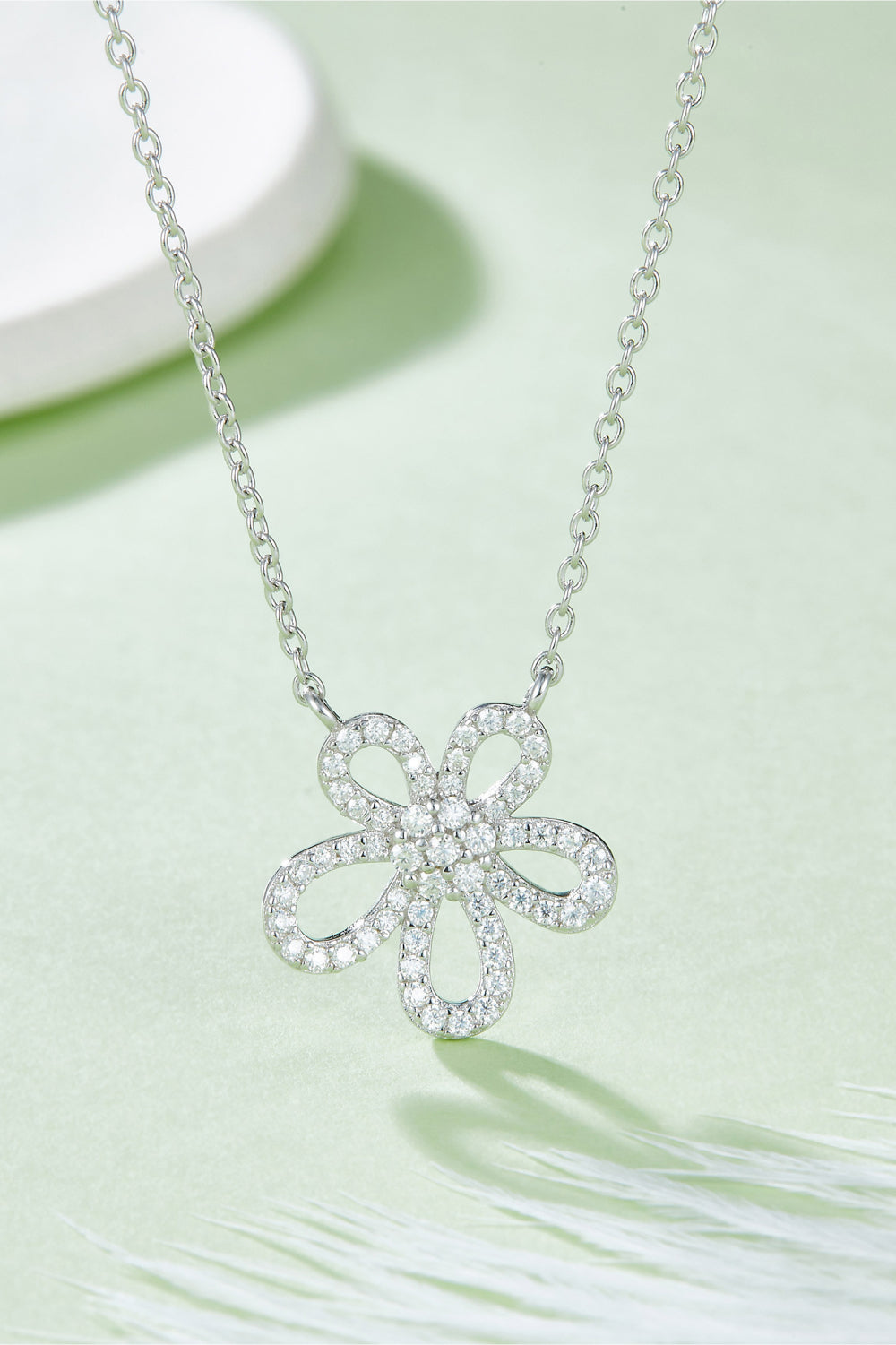 Moissanite Flower Necklace - Bazaare Mart