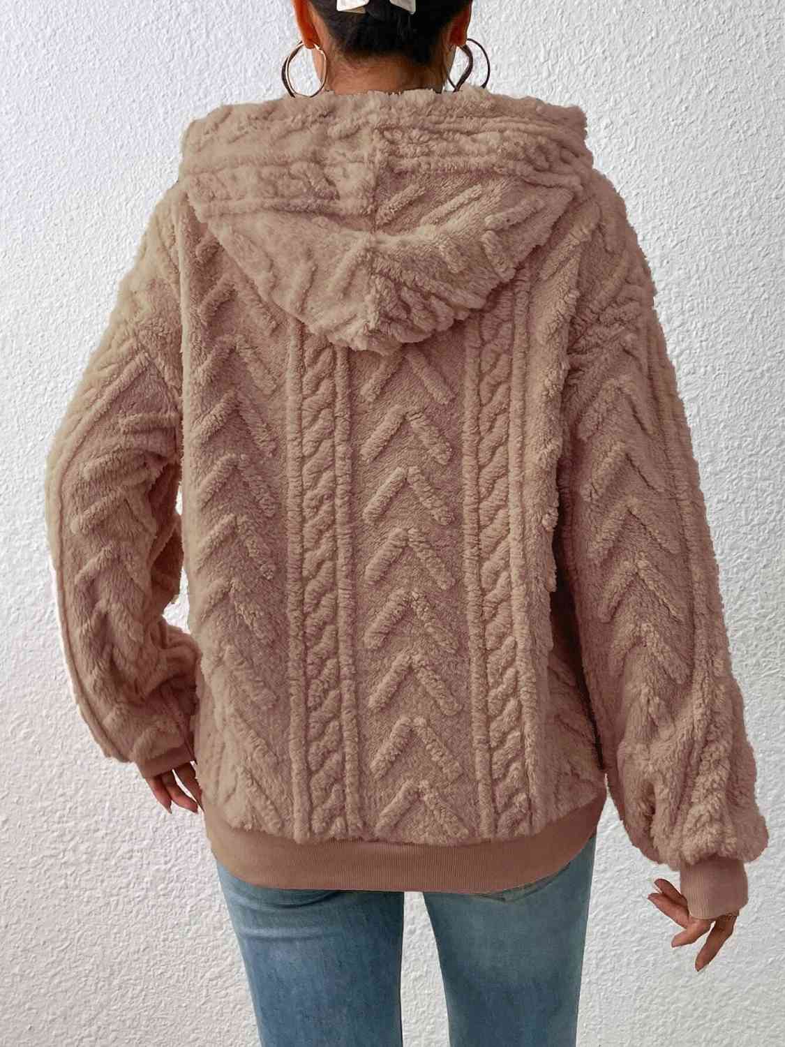 Pullover Hooded Sculpted Sweater