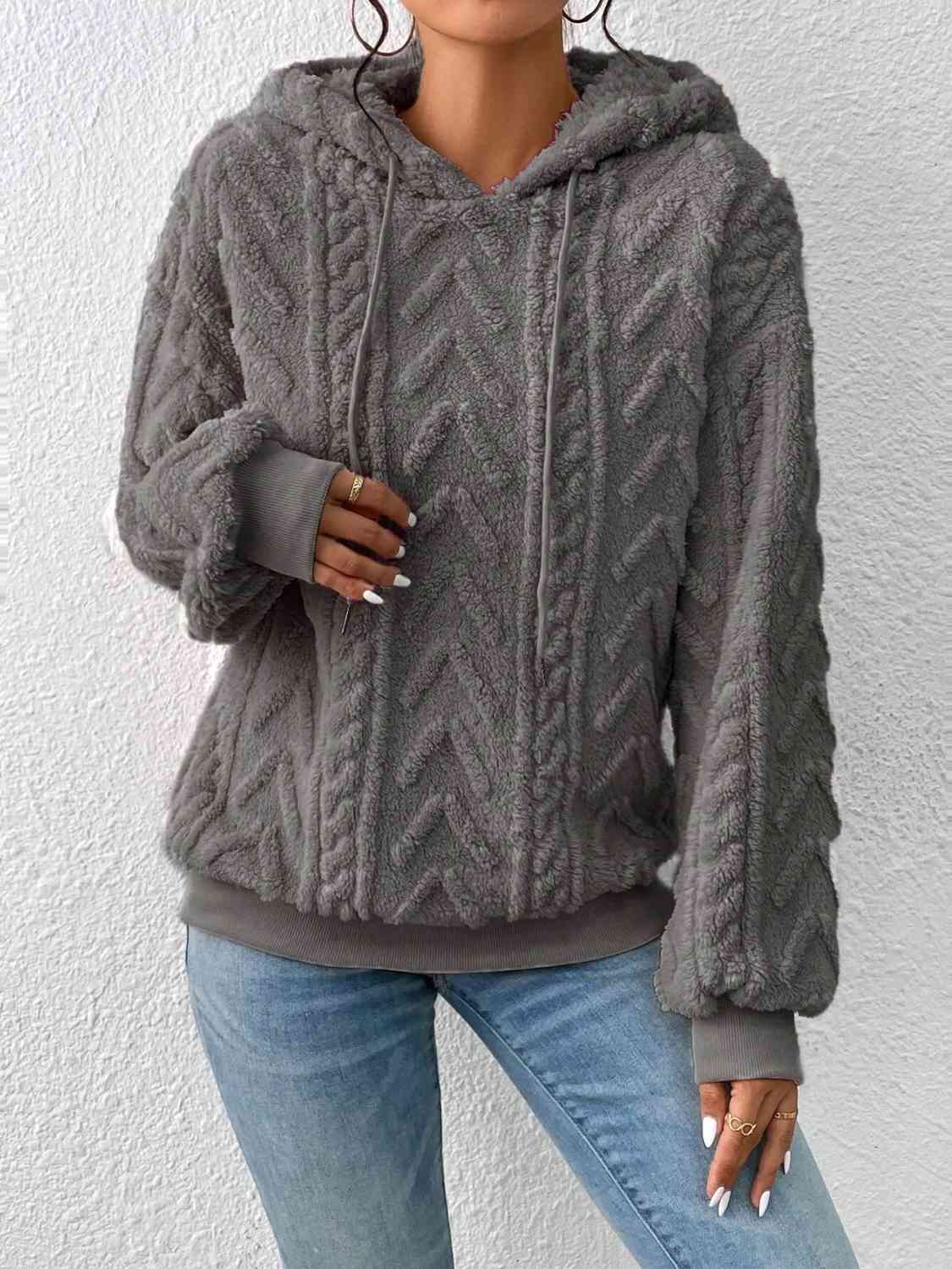 Pullover Hooded Sculpted Sweater