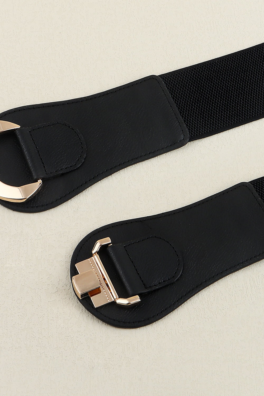 Wide Gold Clasp Buckle Elastic Belt - Bazaare Mart