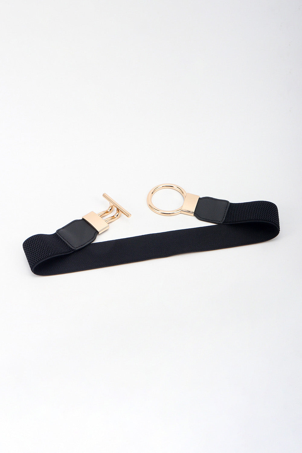 Gold Circle Buckle PU Leather Belt - Multi - Bazaare Mart