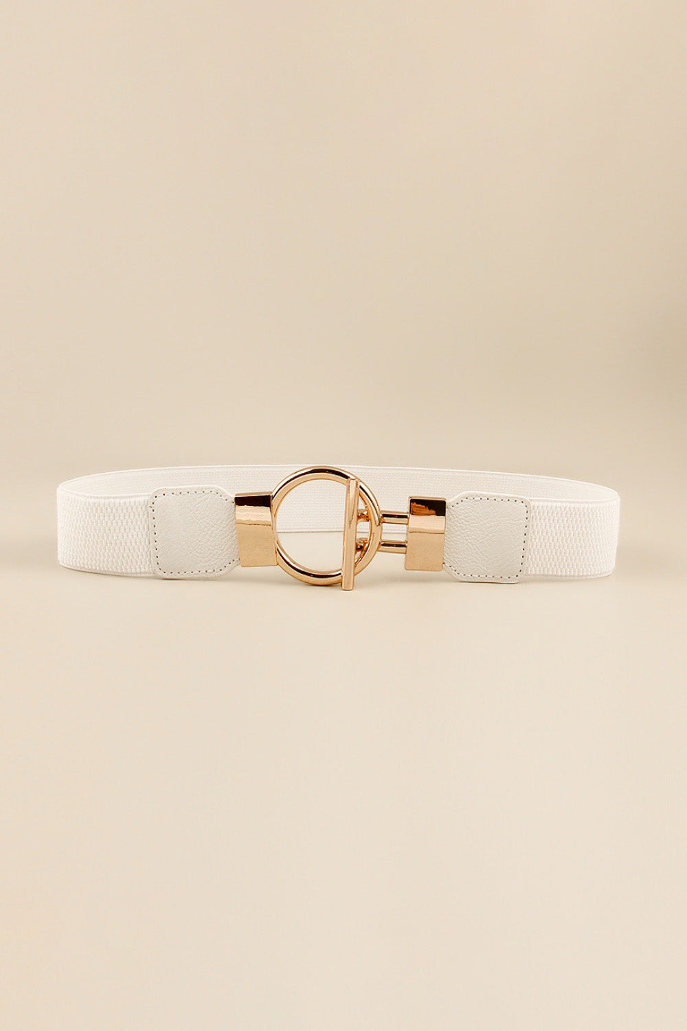 Gold Circle Buckle PU Leather Belt - Multi - Bazaare Mart