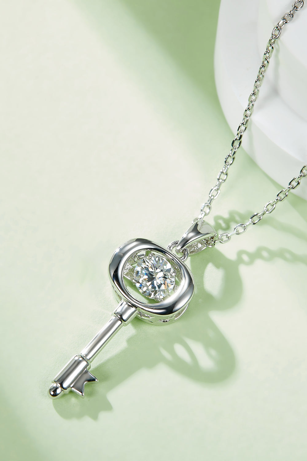 Moissanite Key Necklace