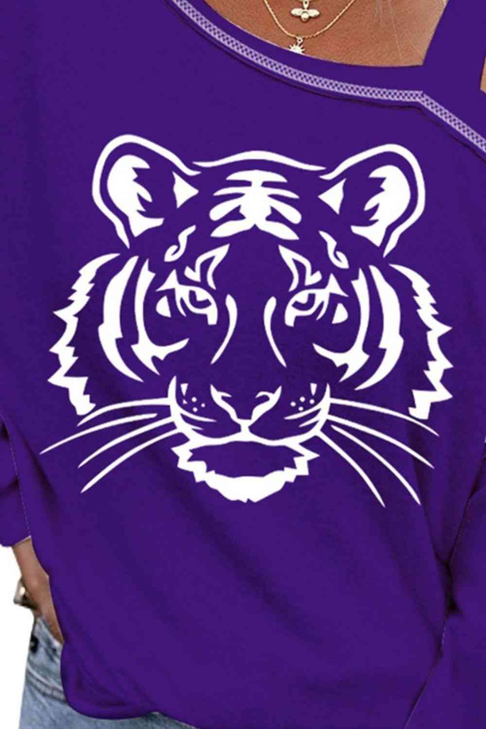 Purple Tiger Long Sleeve Top - Bazaare Mart