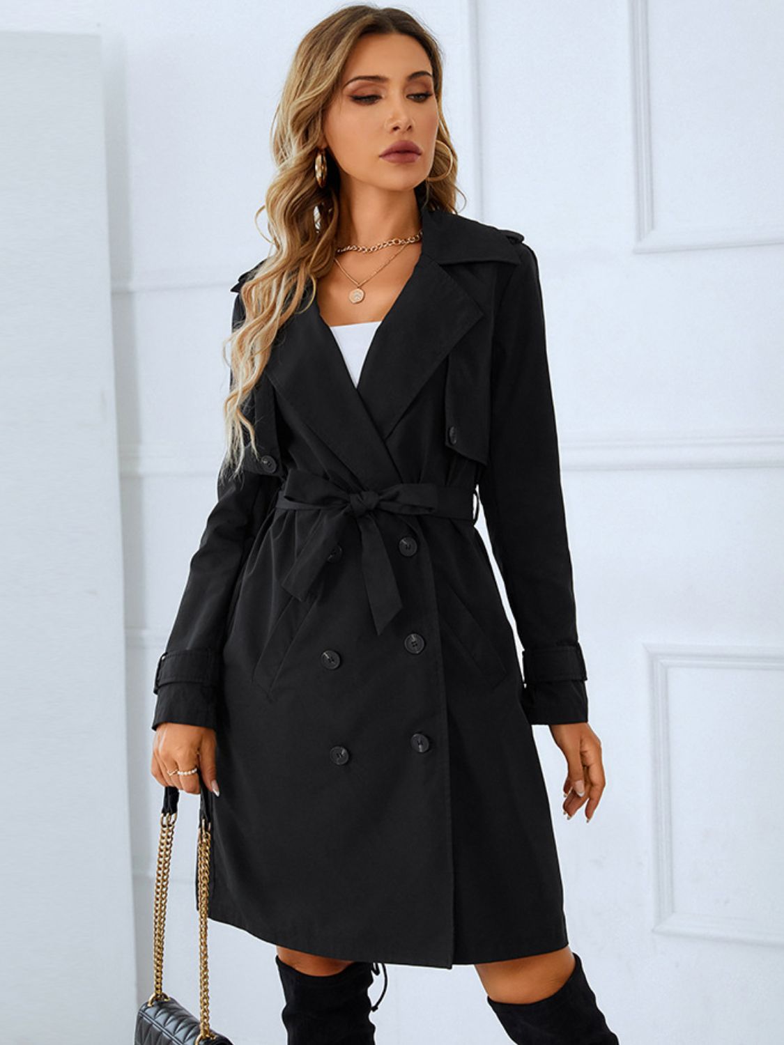 Double-Breasted Trench Coat - Bazaare Mart