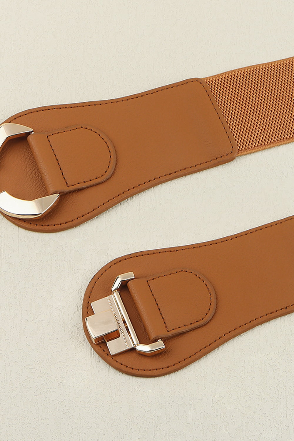 Wide Gold Clasp Buckle Elastic Belt - Bazaare Mart