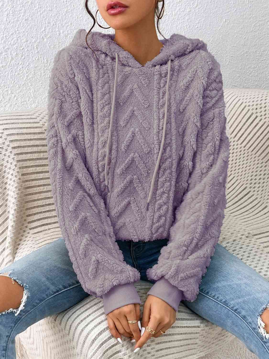 Pullover Hooded Sculpted Sweater