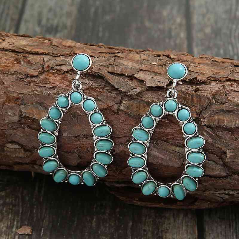 Artificial Turquoise Hoop Earrings