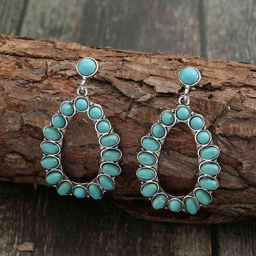 Artificial Turquoise Hoop Earrings Bazaare Mart Drop Earrings