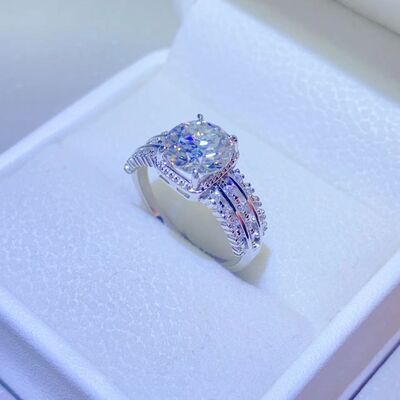 Square Halo Moissanite 2ct Wedding Ring