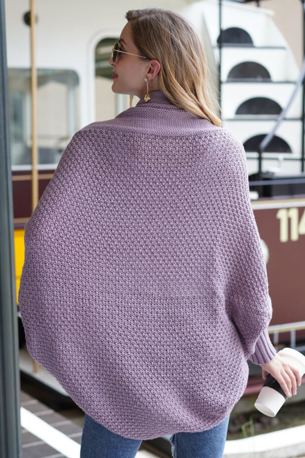 Dolman Sleeve Open Front Cardigan - Multi Colors - Bazaare Mart