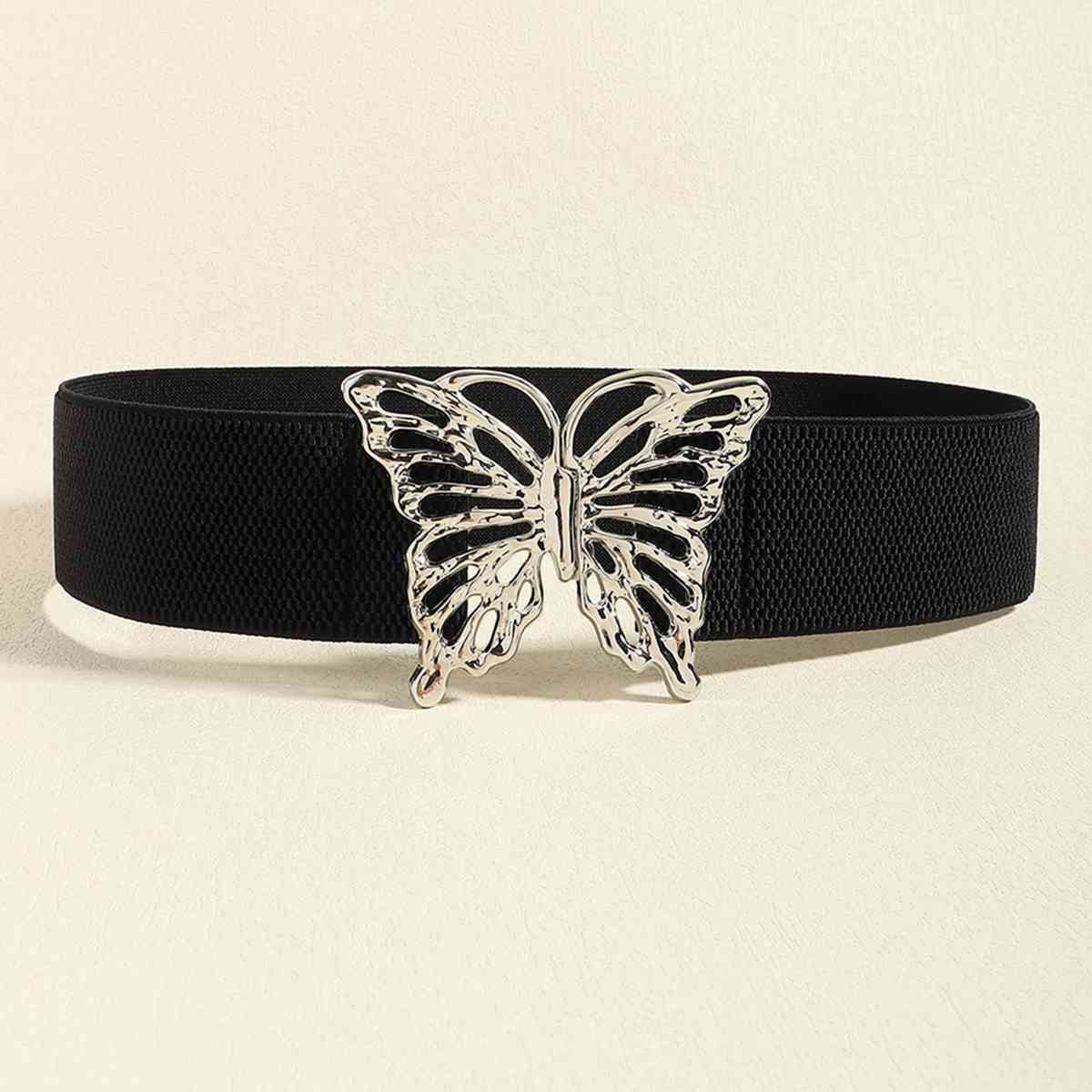 Butterfly Alloy Buckle Elastic Belt - Bazaare Mart