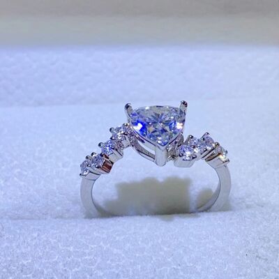 Heart Shaped 1 ct. Moissanite 925 Sterling Silver Ring