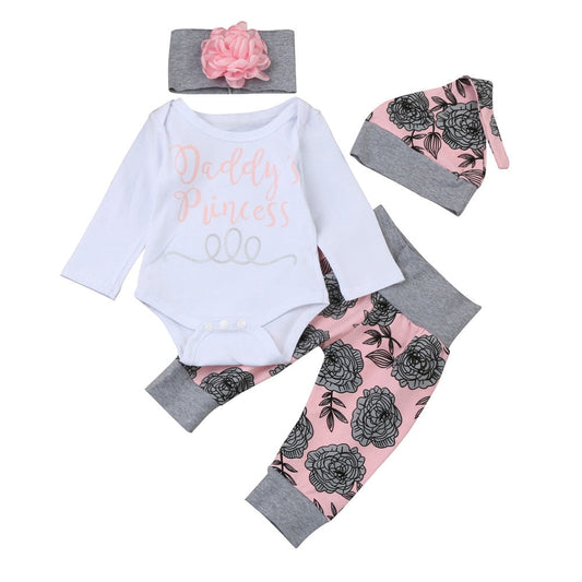 Gray and Pink Newborn Girl Clothes Set