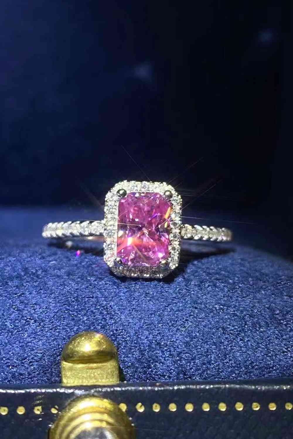 Pink 2 Carat Moissanite Ring