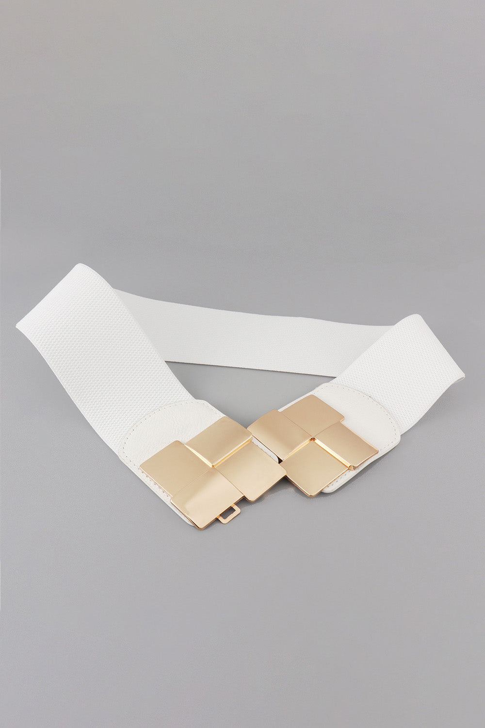 Geometric Buckle Wide Elastic Belt - Bazaare Mart