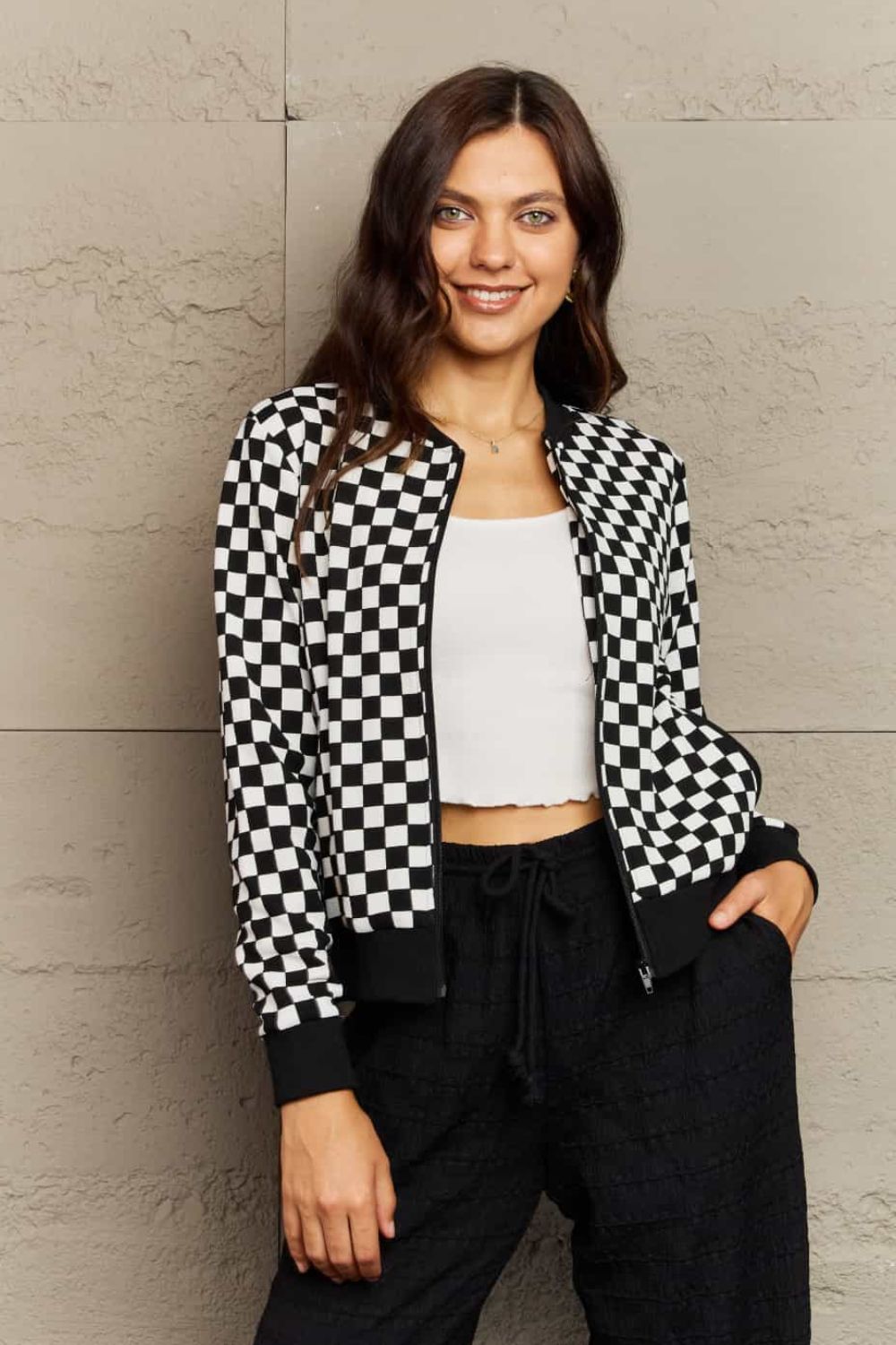 B&W Checker Board Light Jacket