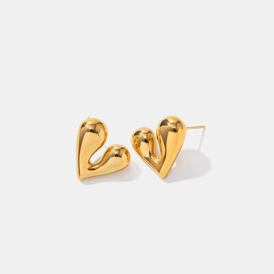 Fluid Heart Stud Earrings