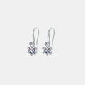 Silver Flower Moissanite Earrings Silver One Size Bazaare Mart 2 Carat Moissanite Earrings