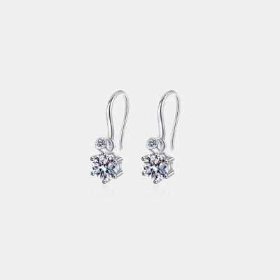 Silver Flower Moissanite Earrings