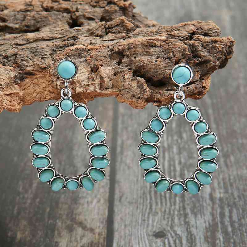 Artificial Turquoise Hoop Earrings