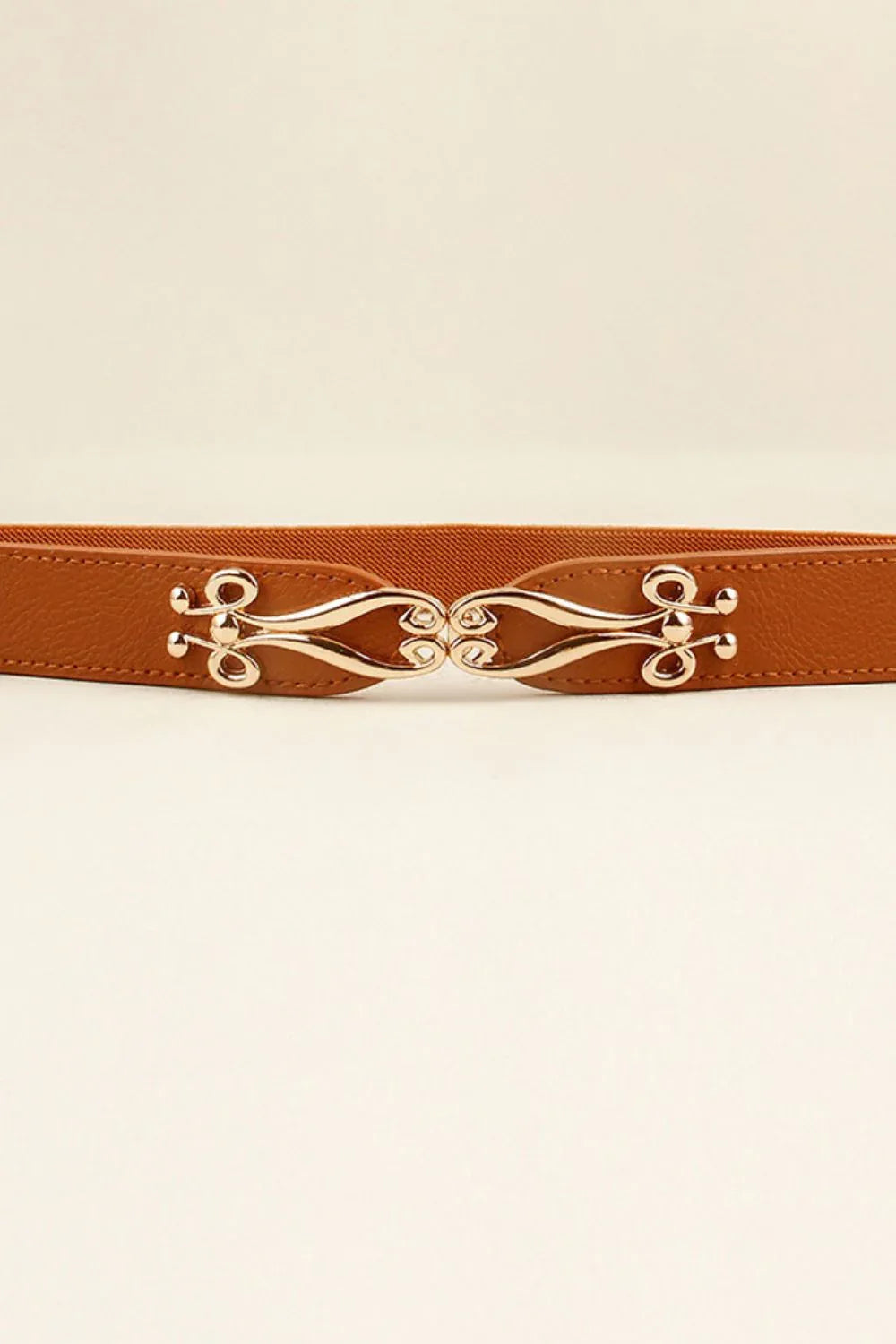 Thin Gold Buckle Elastic Belt Bazaare Mart Women's Belt