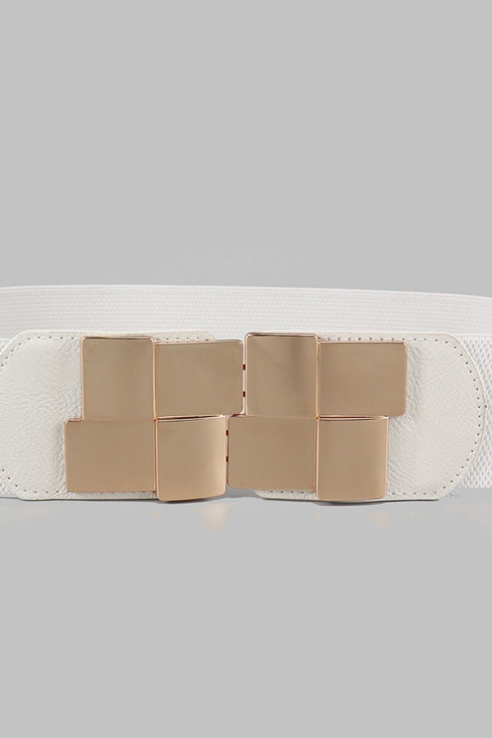 Geometric Buckle Wide Elastic Belt - Bazaare Mart
