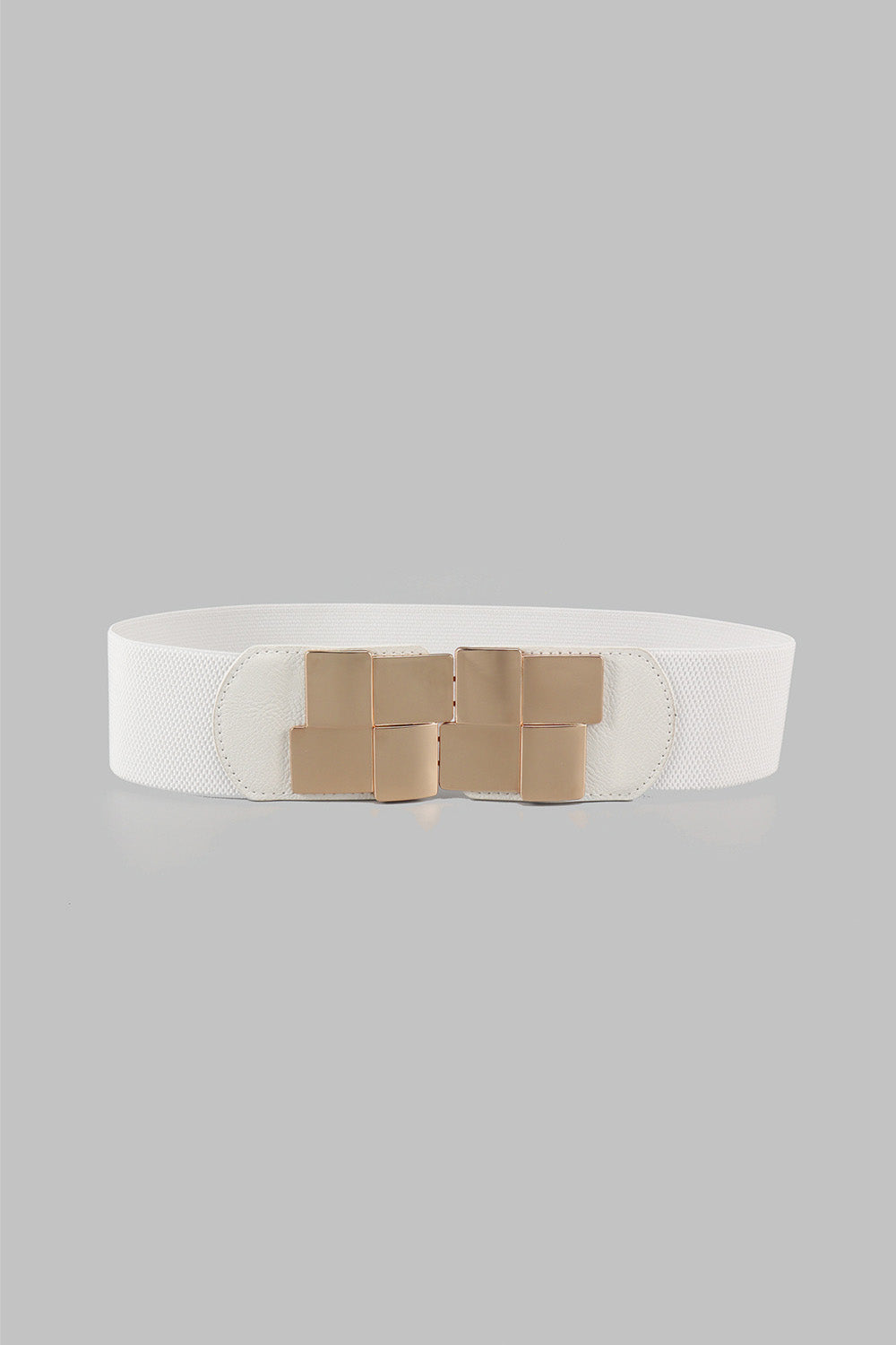 Geometric Buckle Wide Elastic Belt - Bazaare Mart