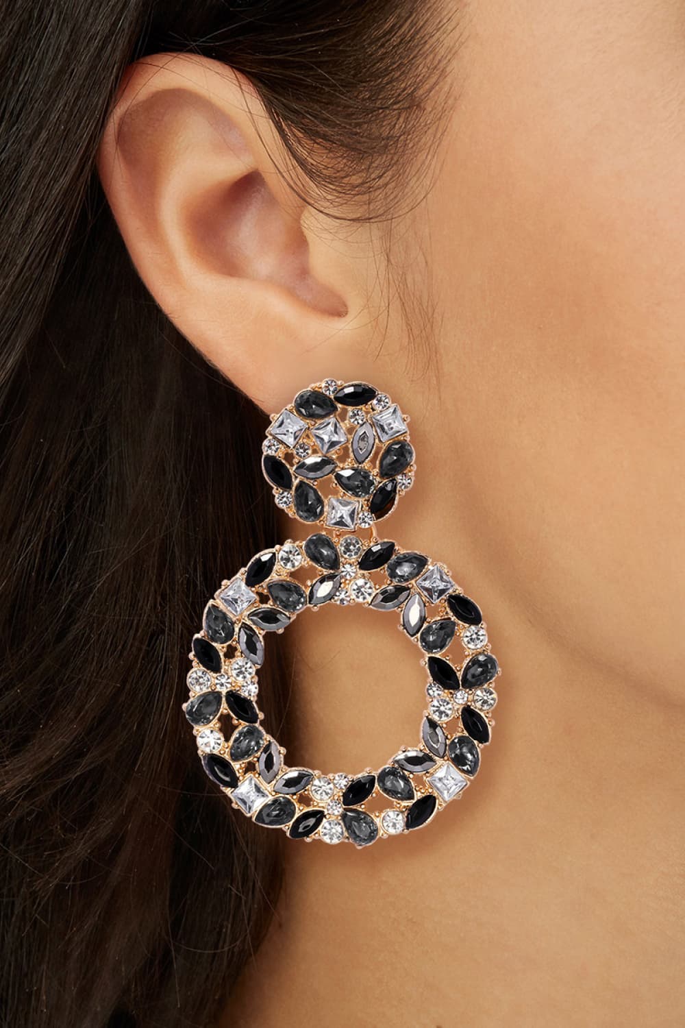 Groovie Retro Hoop Acrylic Dangle Earrings - Bazaare Mart