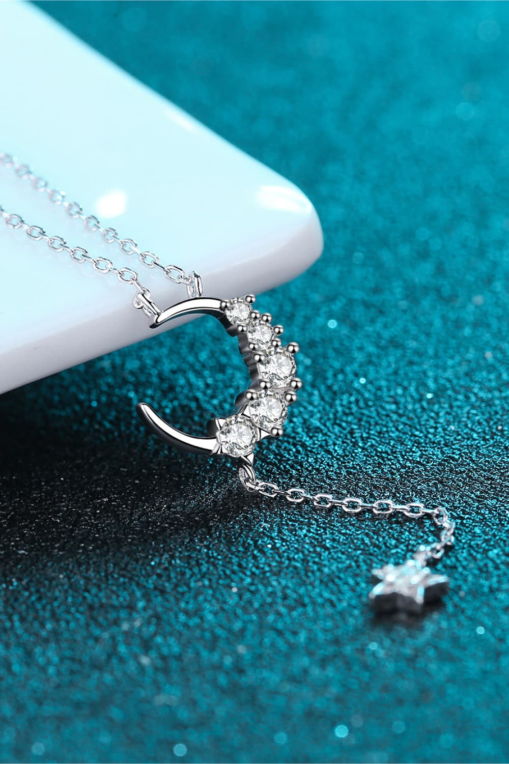 Star & Moon Moissanite Necklace - Bazaare Mart