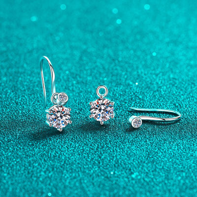 Silver Flower Moissanite Earrings