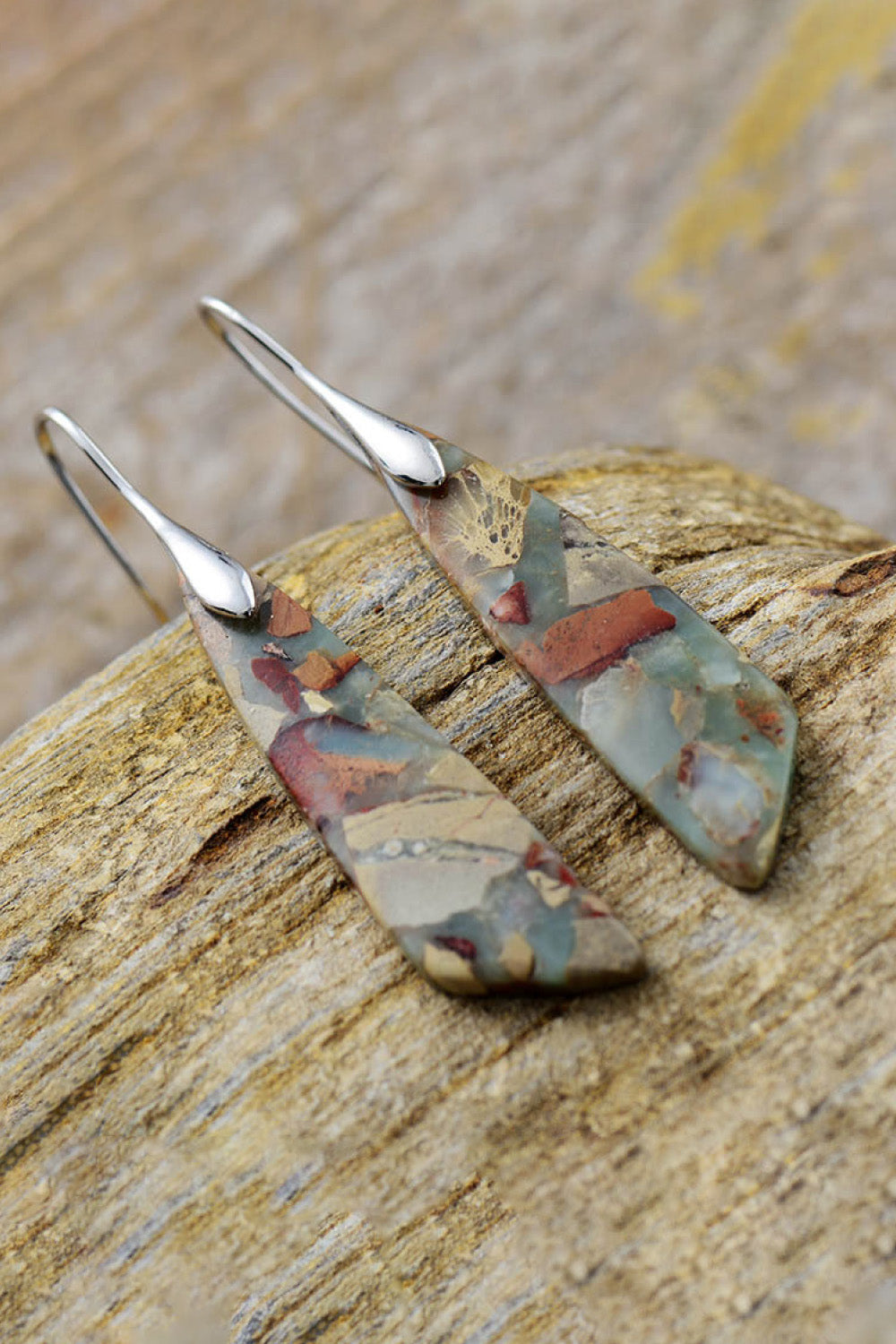 Handmade Natural Scalene Stone Earrings - Bazaare Mart