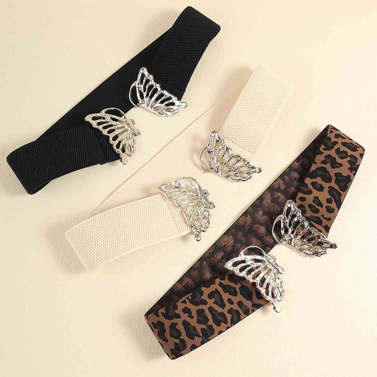 Butterfly Alloy Buckle Elastic Belt - Bazaare Mart