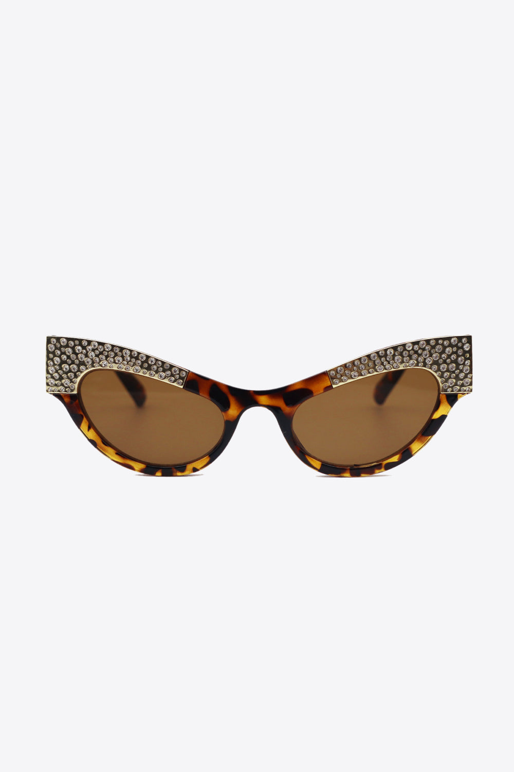 Rhinestone Trim Cat-Eye Sunglasses - Bazaare Mart