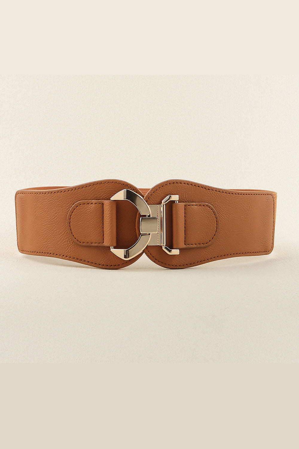 Wide Gold Clasp Buckle Elastic Belt - Bazaare Mart