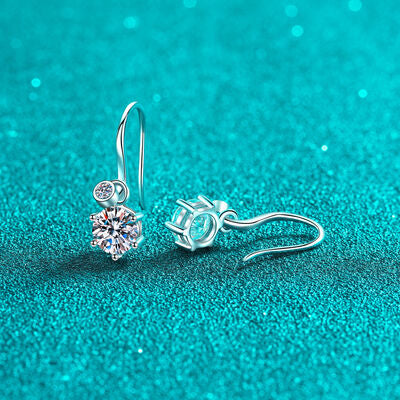 Silver Flower Moissanite Earrings