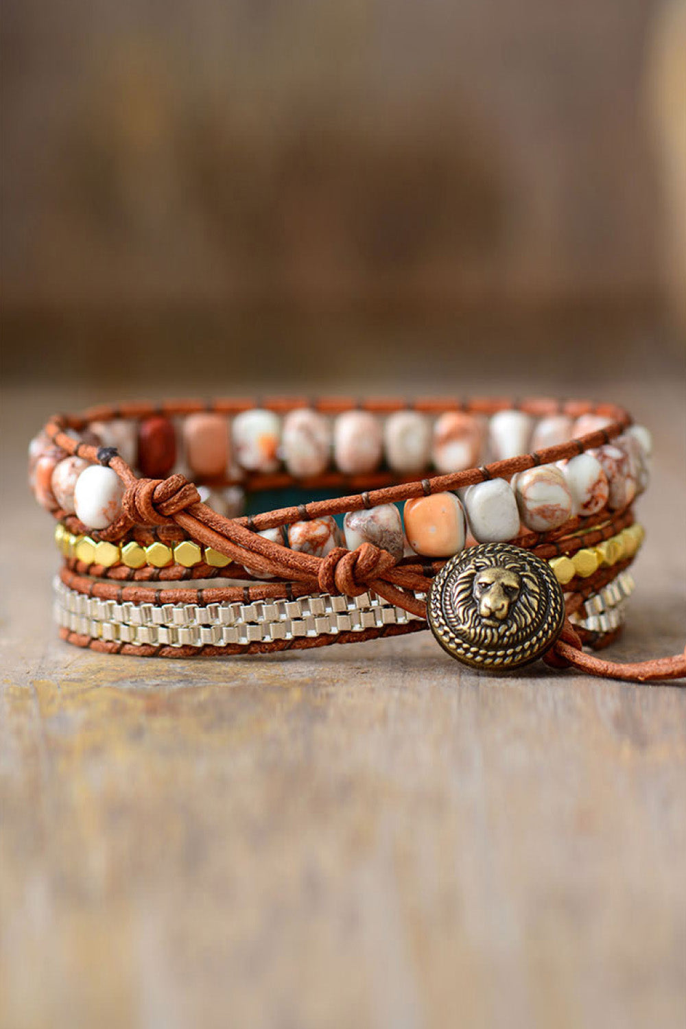Handmade Natural Stone Copper Bracelet - Bazaare Mart