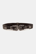 Symmetrical Western Style PU Leather Belt Black One Size Bazaare Mart Belt