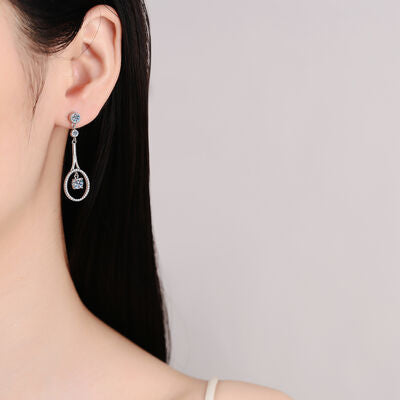 Moissanite 1 ct. 925 Sterling Silver Drop Earrings