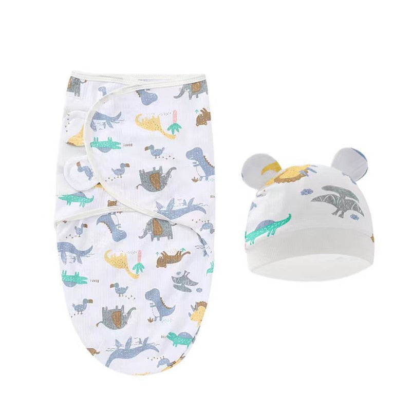 White Dinosaur Swaddle Set