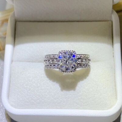 Square Halo Moissanite 2ct Wedding Ring