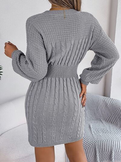 Cable-Knit Sweater Dress