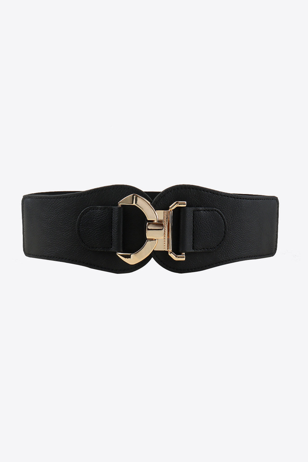 Wide Gold Clasp Buckle Elastic Belt - Bazaare Mart