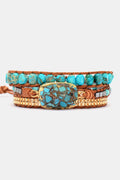 Handmade Natural Stone Copper Bracelet Blue Gold One Size Trendsi Bracelet
