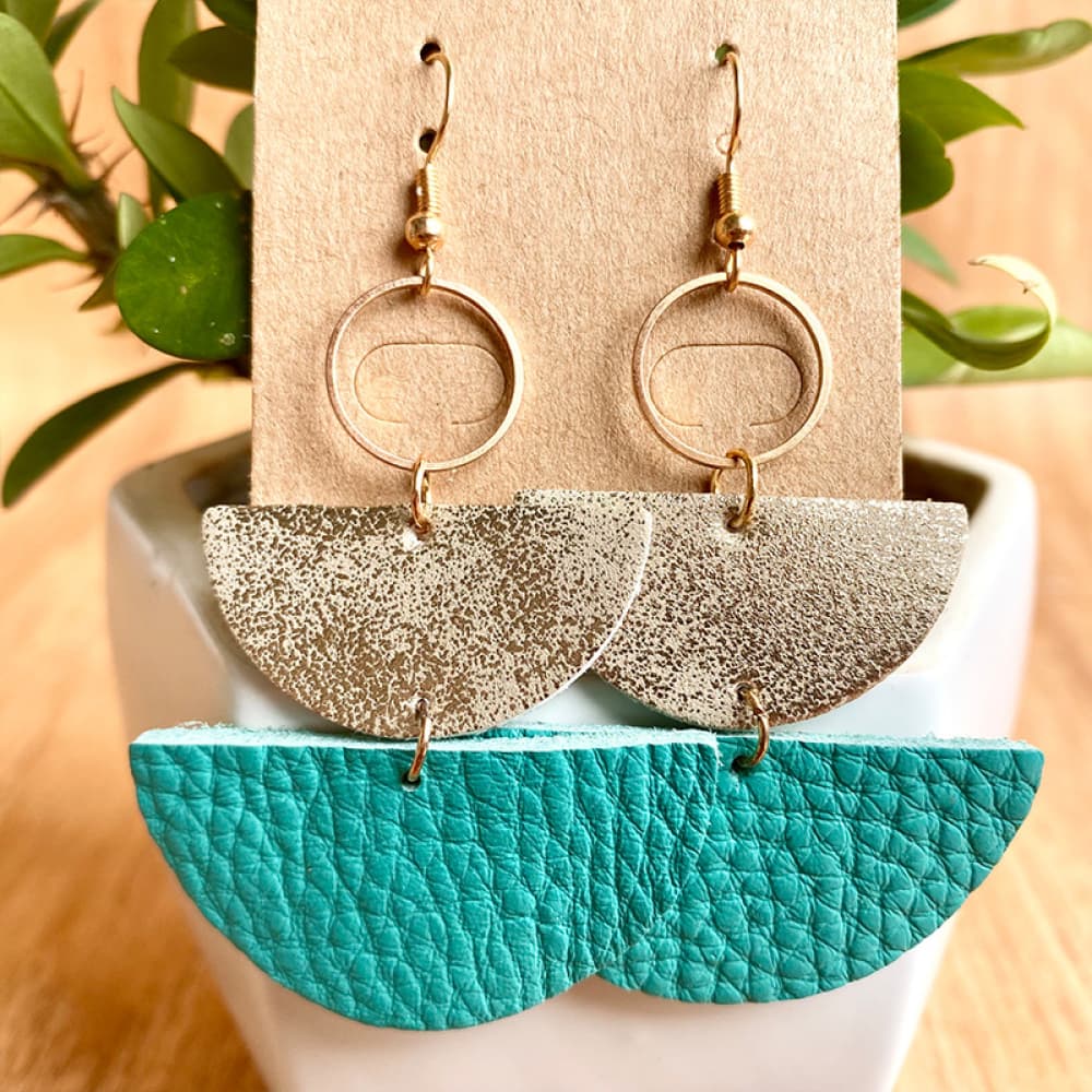 Geometrical Shape Dangle Earrings - Bazaare Mart