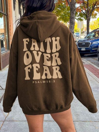 Brown FAITH OVER FEAR Hoodie