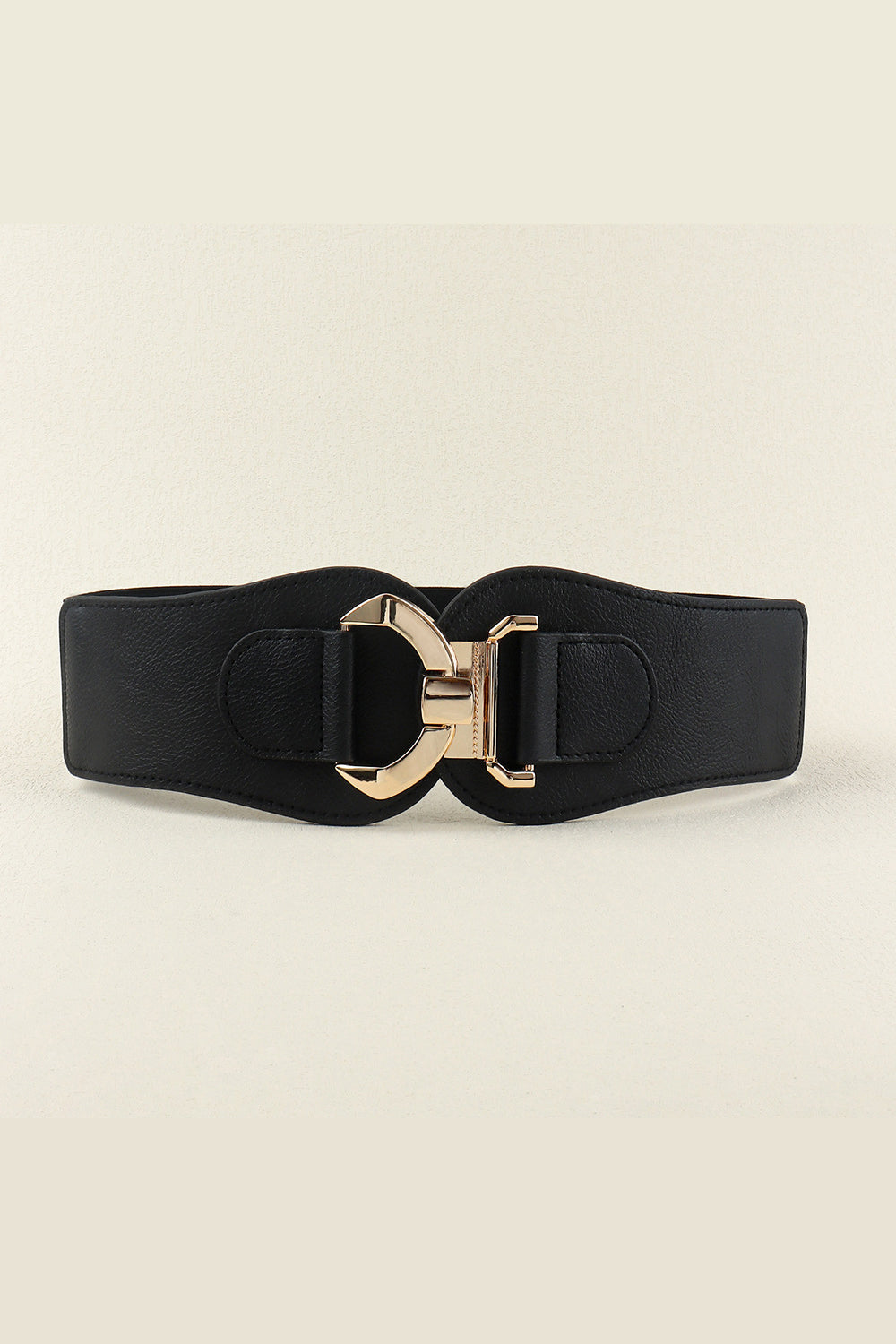 Wide Gold Clasp Buckle Elastic Belt - Bazaare Mart