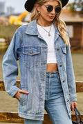Denim Jacket with Pockets Medium Bazaare Mart Denim Jacket